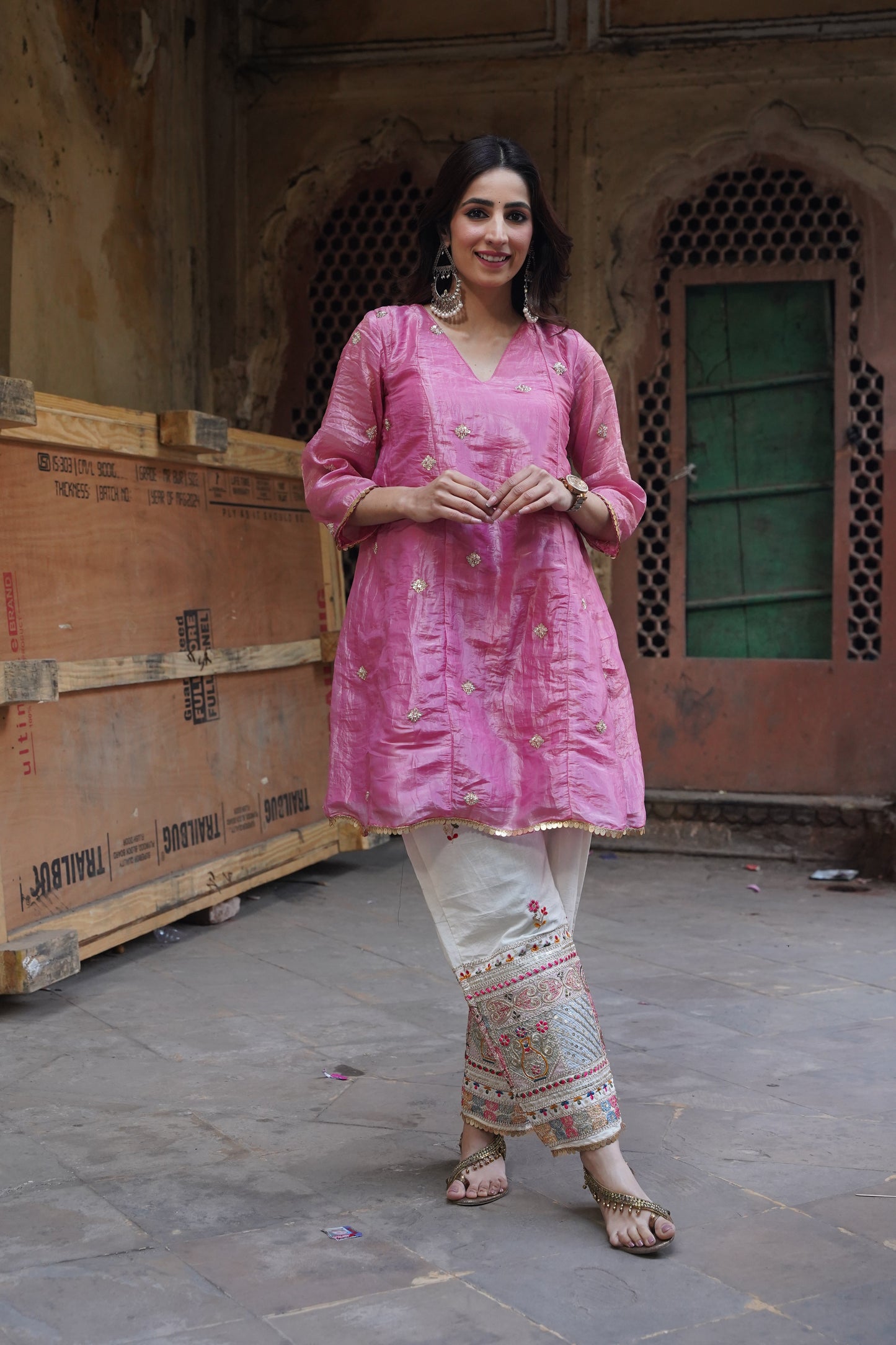 Aarohi Cotton Silk Bottom Co-ord Set NaaR By Nk