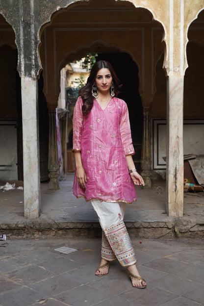 Aarohi Cotton Silk Bottom Co-ord Set NaaR By Nk
