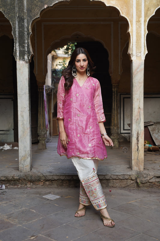 Aarohi Cotton Silk Bottom Co-ord Set