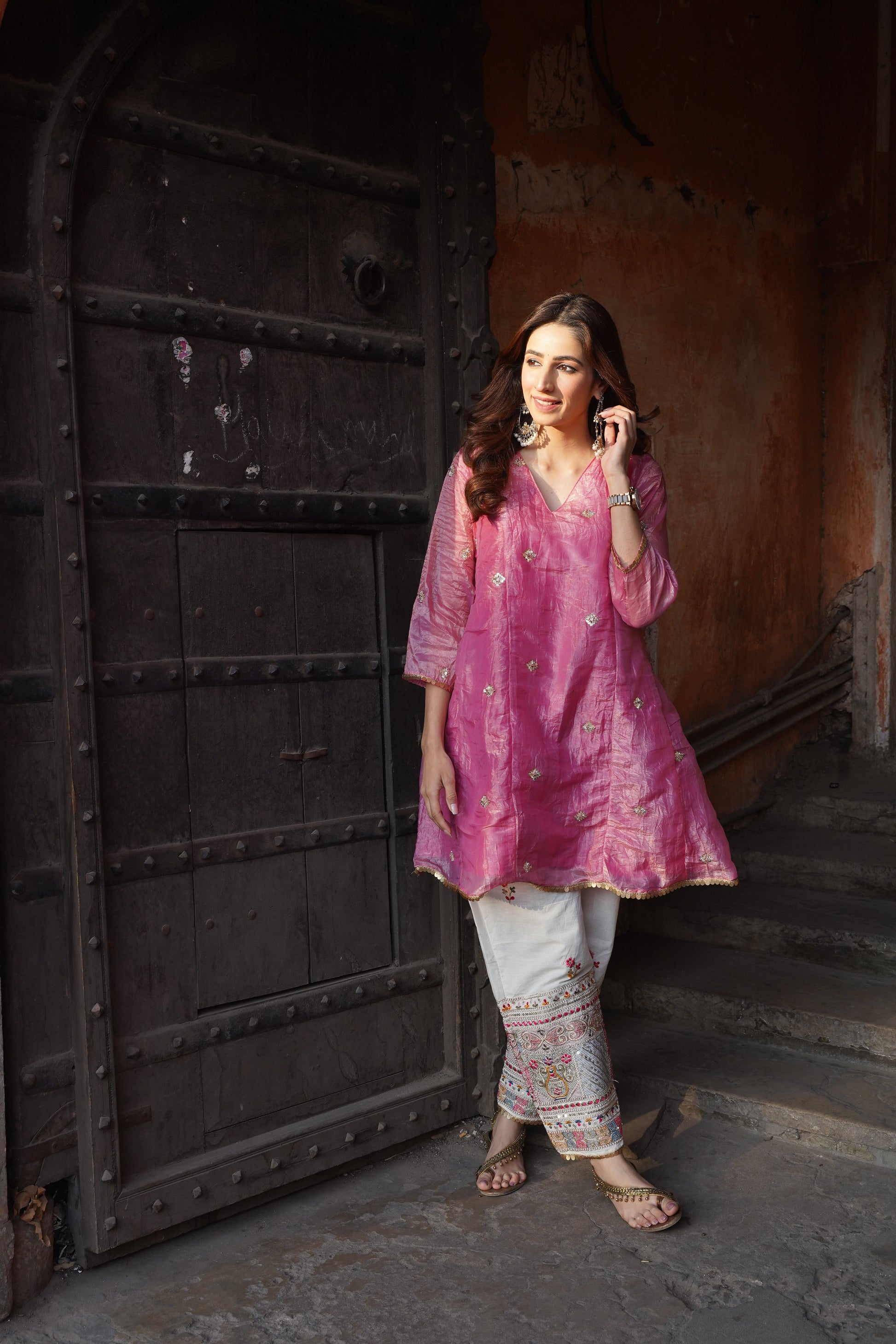Aarohi Cotton Silk Bottom Co-ord Set NaaR By Nk