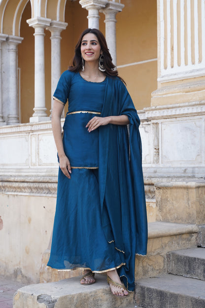 Sky Blue Plazo Suit Set
