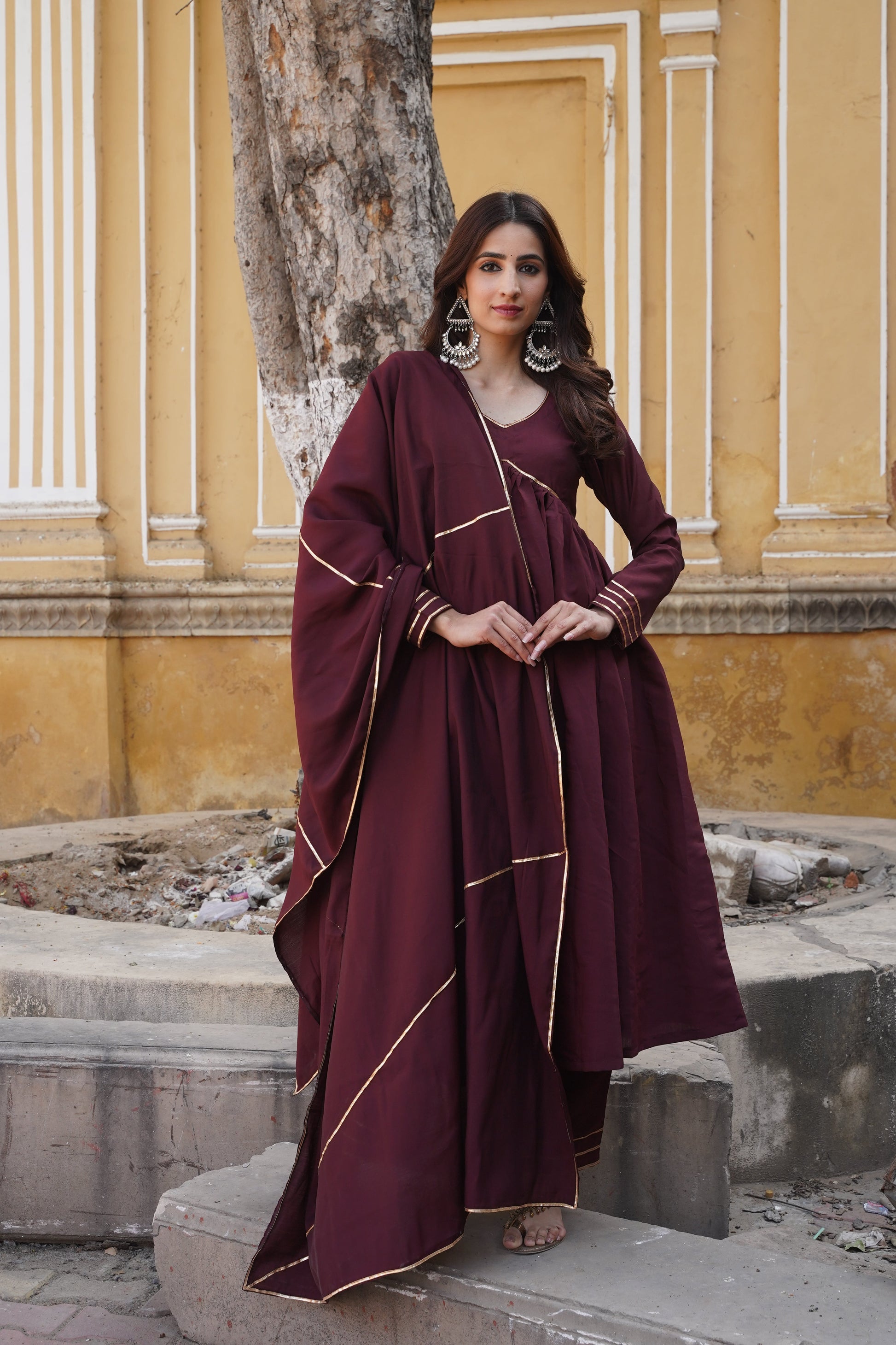 Cocoa Charm Chanderi Silk Suit Set NaaR By Nk