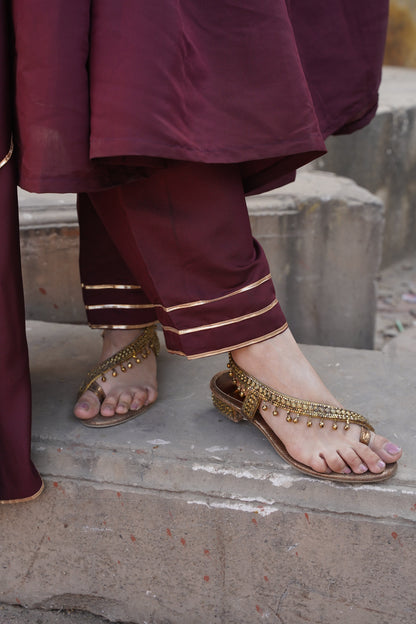 Cocoa Charm Chanderi Silk Suit Set NaaR By Nk