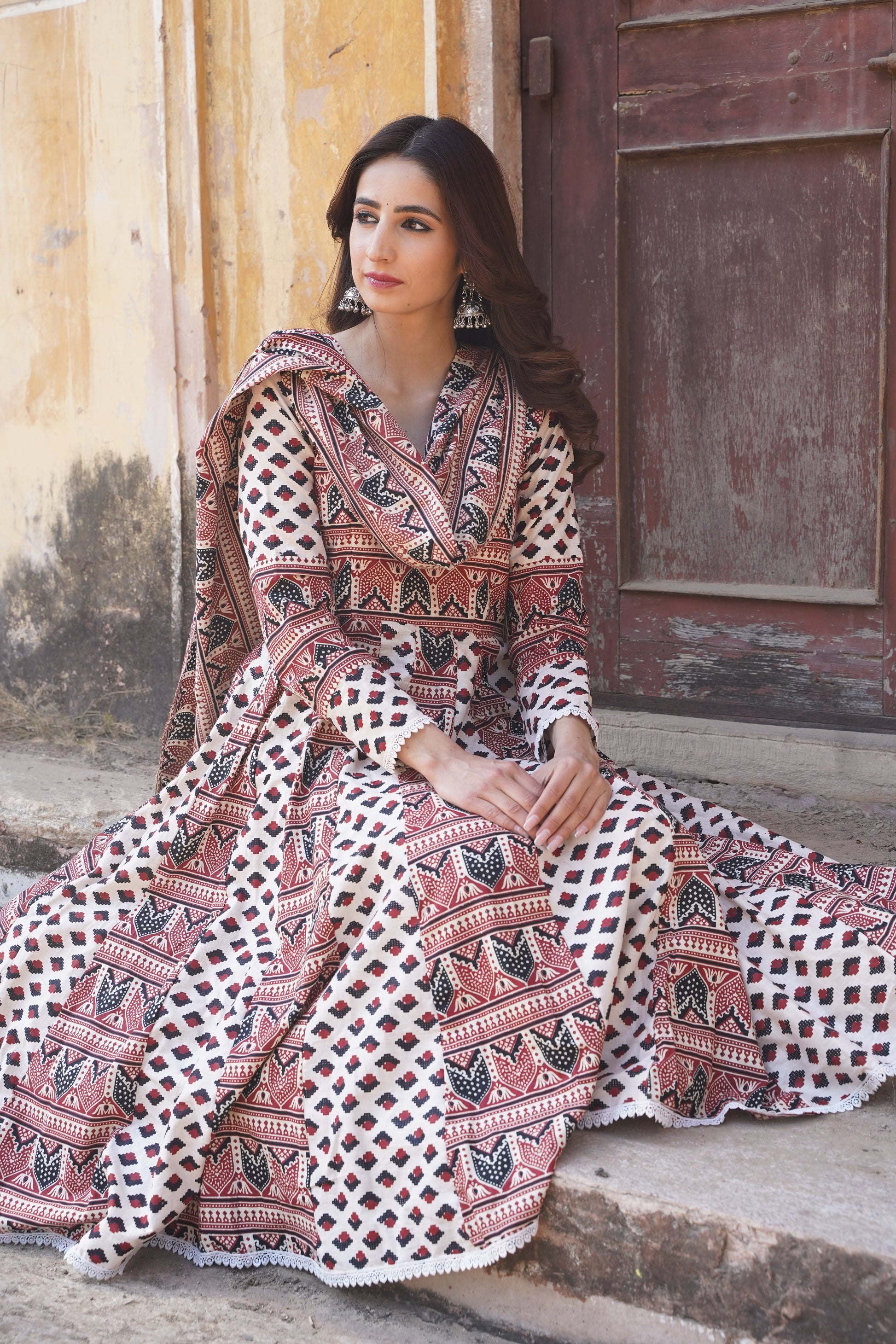 Jaipuri Hand Block Print Cotton Suit Set NaaR By Nk