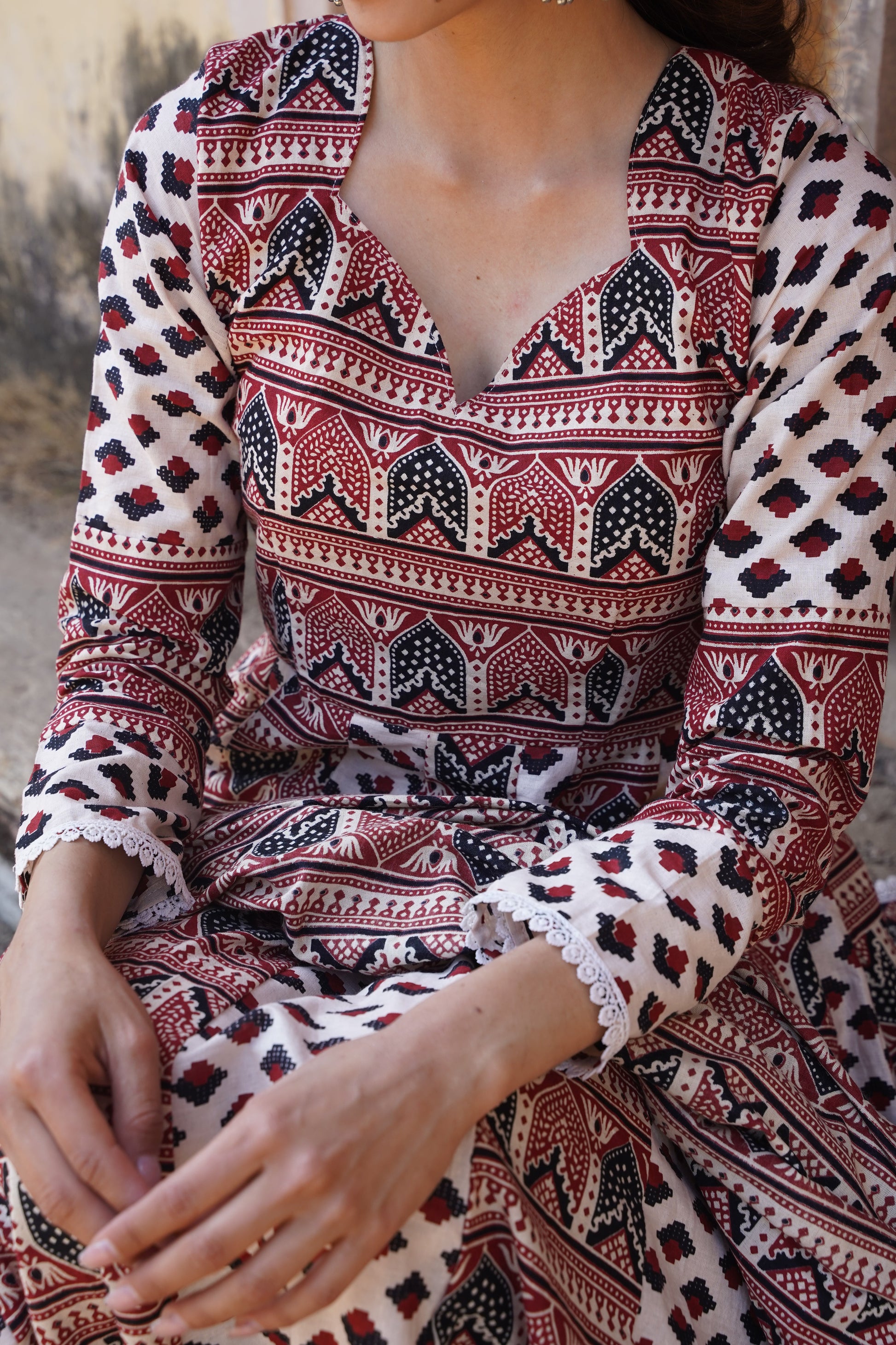 Jaipuri Hand Block Print Cotton Suit Set NaaR By Nk