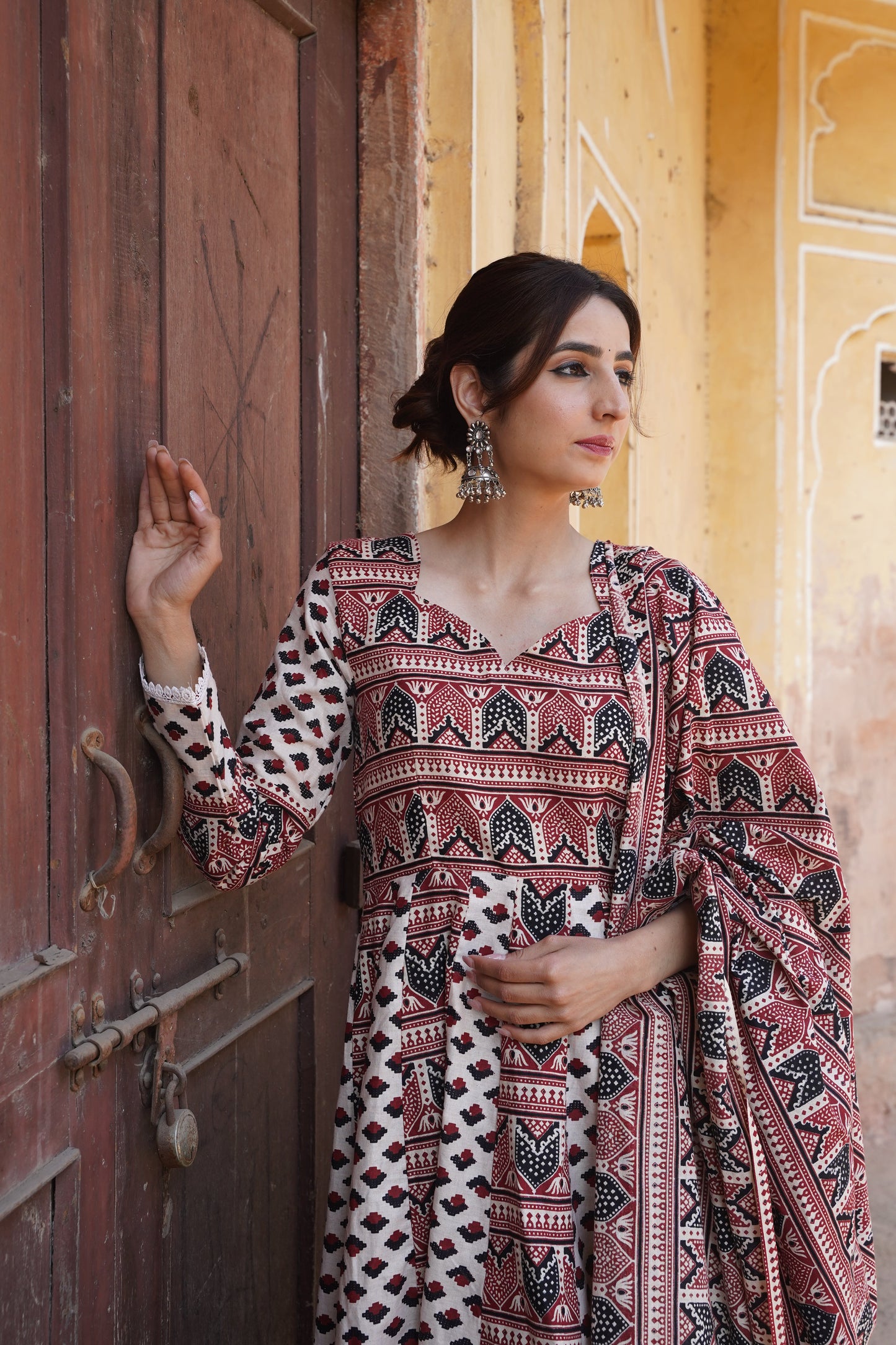 Jaipuri Hand Block Print Cotton Suit Set NaaR By Nk