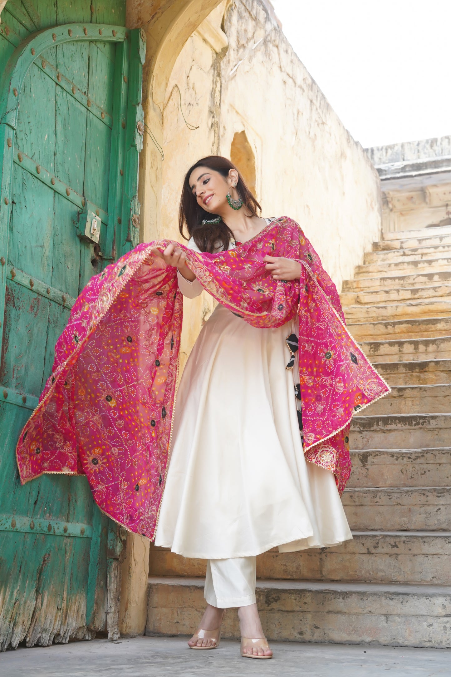 Mul Mul Silk Suit with Vintage Dupatta